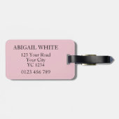 ピンクのヒョウ文字A ラゲッジタグ (裏面横)