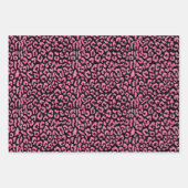 ピンクのヒョウ斑点 ラッピングペーパーシート (正面2)