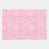 ピンクのヒョウ斑点 ラッピングペーパーシート (正面)