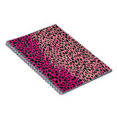 ピンクのヒョウ柄の織物動物，背景 ノートブック (右側)