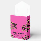 ピンクのヒョウ柄ベビーシャワー フェイバーボックス (オープン)