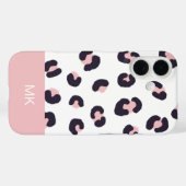 ピンクのヒョウ柄モノグラム入り Case-Mate iPhoneケース (裏面 (横))