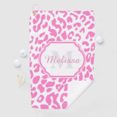 ピンクのヒョウ柄 ゴルフタオル (インサイチュ)