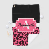 ピンクのヒョウ柄 ゴルフタオル (インサイチュ)
