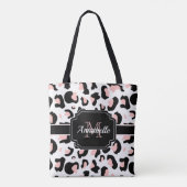 ピンクのヒョウ柄 トートバッグ (裏面)