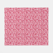 ピンクのヒョウ柄 フリースブランケット (正面(横))