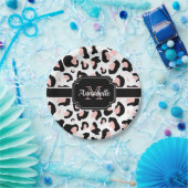 ピンクのヒョウ柄 ペーパープレート (パーティー)