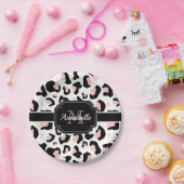 ピンクのヒョウ柄 ペーパープレート (パーティー)