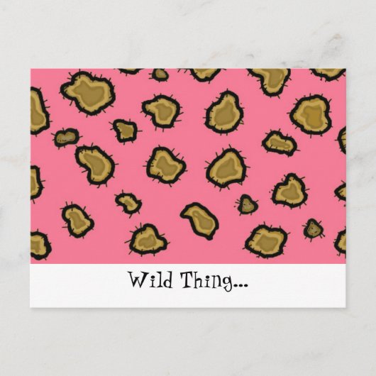 ピンクのヒョウ柄 ポストカード (正面)