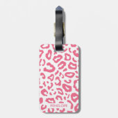ピンクのヒョウ柄 ラゲッジタグ (裏面縦)