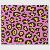 ピンクのヒョウ柄 ラッピングペーパー (フラット)