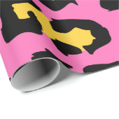 ピンクのヒョウ柄 ラッピングペーパー (ロールコーナー)