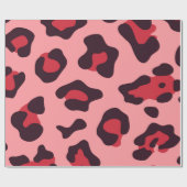 ピンクのヒョウ柄 ラッピングペーパー (フラット)