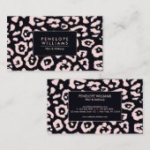 ピンクのヒョウ柄 名刺 (正面/裏面)