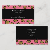 ピンクのヒョウ柄 名刺 (正面/裏面)