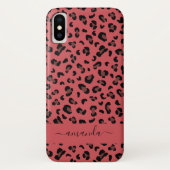 ピンクのヒョウ柄 名前変更可能 アニマルデザイン Case-Mate iPhoneケース (裏面)