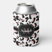 ピンクのヒョウ柄 缶クーラー (缶裏面)