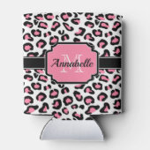 ピンクのヒョウ柄 缶クーラー (裏面)