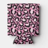 ピンクのヒョウ柄 缶クーラー (正面)