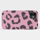 ピンクのヒョウ柄 Case-Mate iPhoneケース (裏面(横))