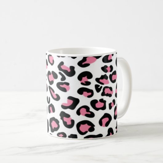 ピンクのヒョウ・マグ コーヒーマグカップ (正面右)
