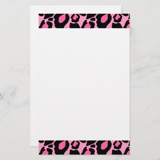 ピンクのヒョウ 便箋 (正面/裏面)