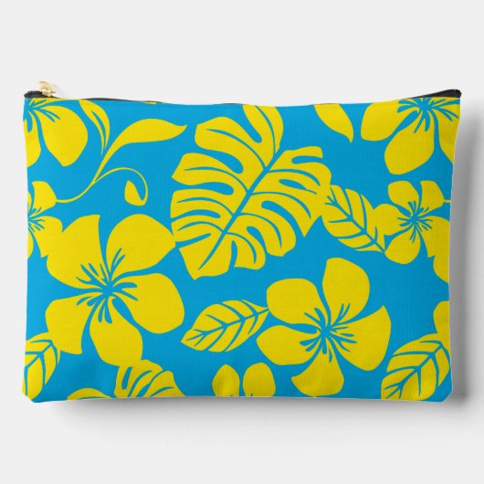 ピンクのビキニ模様（ブルー/イエロー） アクセサリーポーチ (正面)