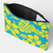 ピンクのビキニ模様（ブルー/イエロー） アクセサリーポーチ (見開き)