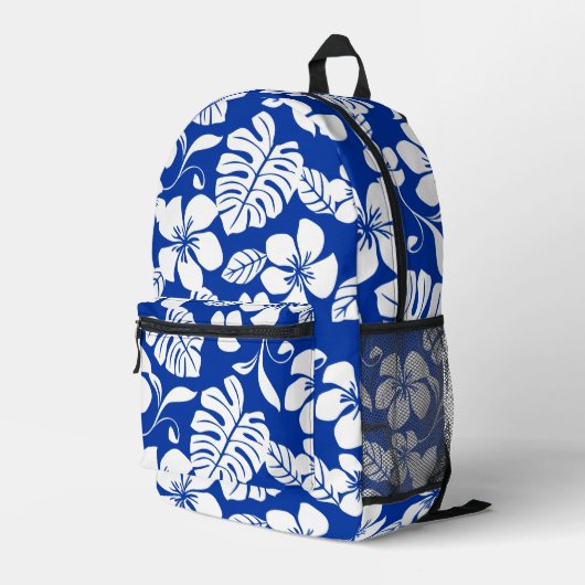 ピンクのビキニ模様(青王室の) プリントバックパック (裏面右端)