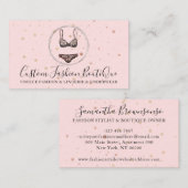 ピンクのビキニ水着下着ブラパンツ 名刺 (正面/裏面)