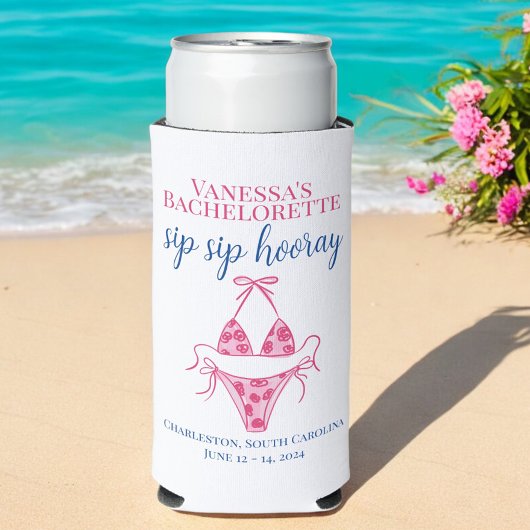 ピンクのビキニ バチェロレッテ パーティー シップ シップ フーレイ スリム缶クーラー