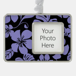 ピンクのビキニ（ブラック/ラベンダー） シルバープレートフレームオーナメント