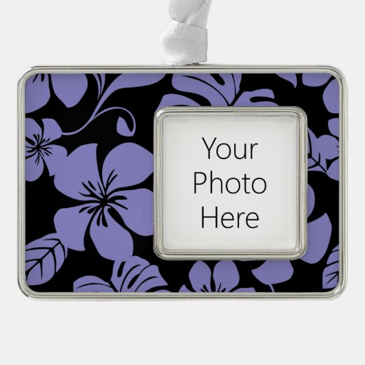 ピンクのビキニ（ブラック/ラベンダー） シルバープレートフレームオーナメント (正面)