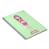 ピンクのビキニ、ブランチと青い目を持つ公平な肌 ノートブック (右側)