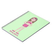 ピンクのビキニ、ブランチと青い目を持つ公平な肌 ノートブック (左側)