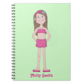 ピンクのビキニ、ブランチと青い目を持つ公平な肌 ノートブック (正面)