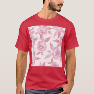 ピンクのビクトリアンバラパターン Tシャツ