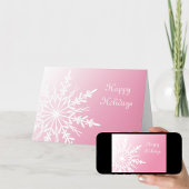 ピンクのビジネスのクリスマスカードのスノーフレーク シーズンカード