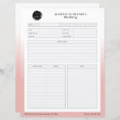 ピンクのビジネスイベント計画ワークシート (正面/裏面)