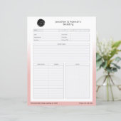 ピンクのビジネスイベント計画ワークシート (スタンド正面)