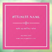 ピンクのビジネスサロン名ホワイトフレーム ウィンドウサイン (シート3)