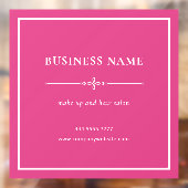 ピンクのビジネスサロン名ホワイトフレーム ウィンドウサイン (シート2)