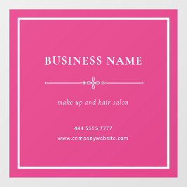 ピンクのビジネスサロン名ホワイトフレーム ウィンドウサイン