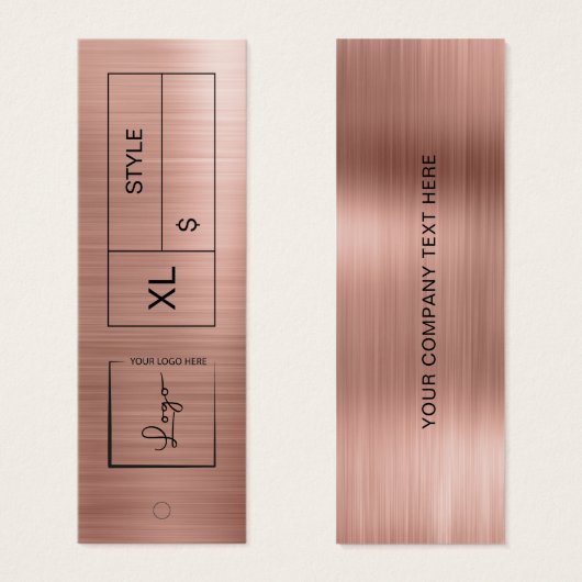 ピンクのビジネスロゴ価格ラベルのつるラベル (正面&裏面)