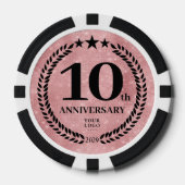 ピンクのビジネス10周年記念 ポーカーチップ (正面)