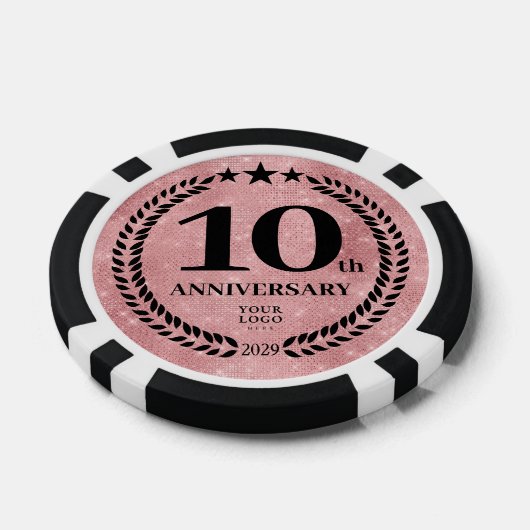 ピンクのビジネス10周年記念 ポーカーチップ (シングル)