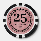 ピンクのビジネス25周年記念 ポーカーチップ (正面)