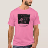 ピンクのビジネス ロゴ カンパニー名 プロモ Tシャツ (正面)