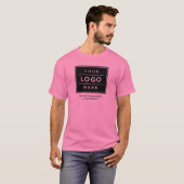 ピンクのビジネス ロゴ カンパニー名 プロモ Tシャツ (正面フル)