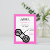 ピンクのビデオ賭博のパーティの招待状 招待状 (スタンド正面)